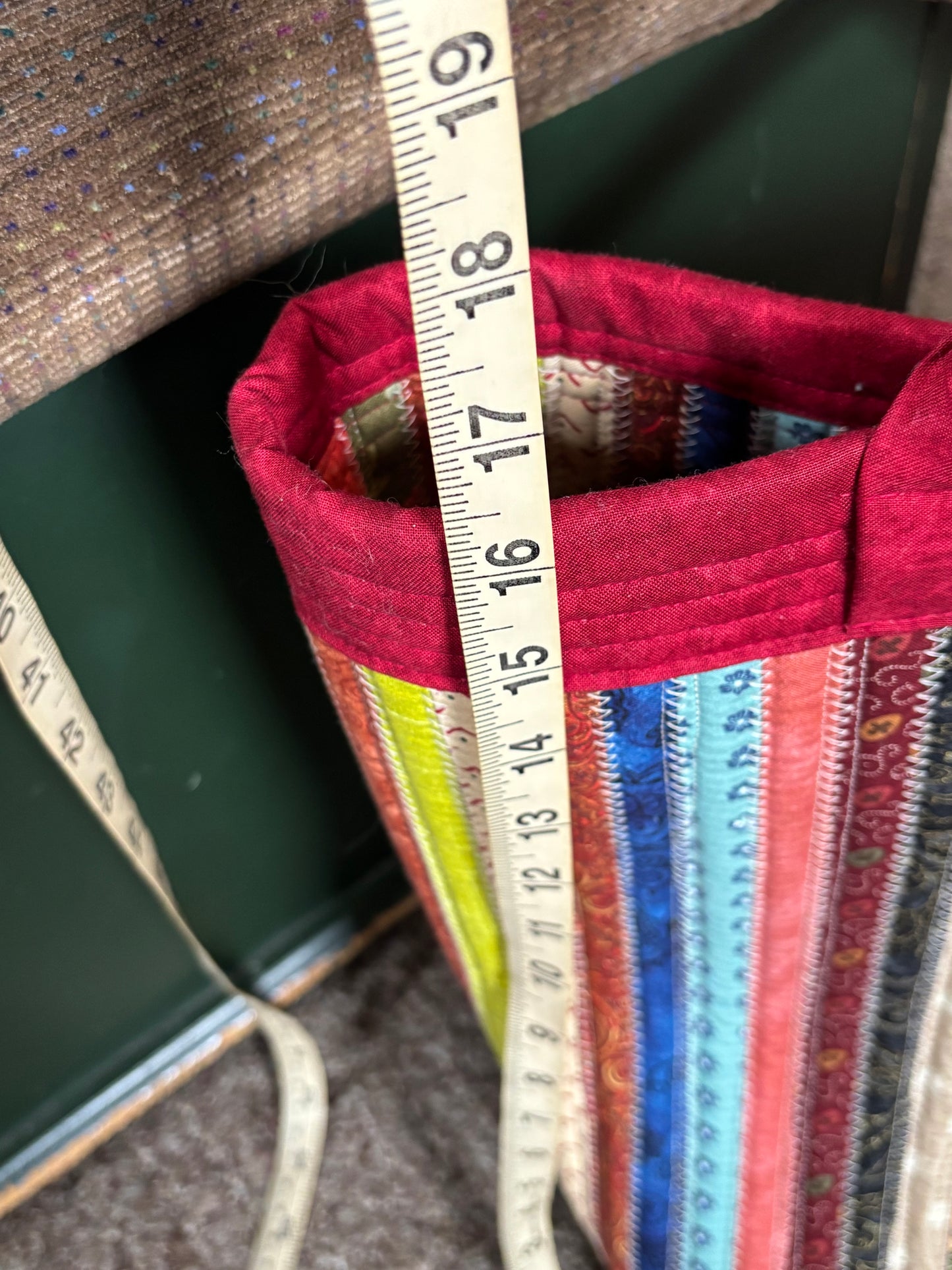 Handmade Colorful Striped Bag with Handles