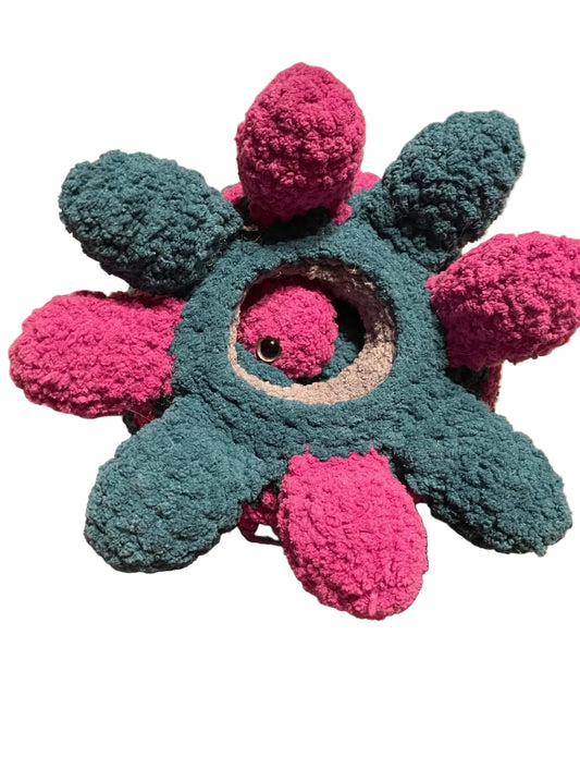 Handmade Crochet Mommy Octopus with two babies