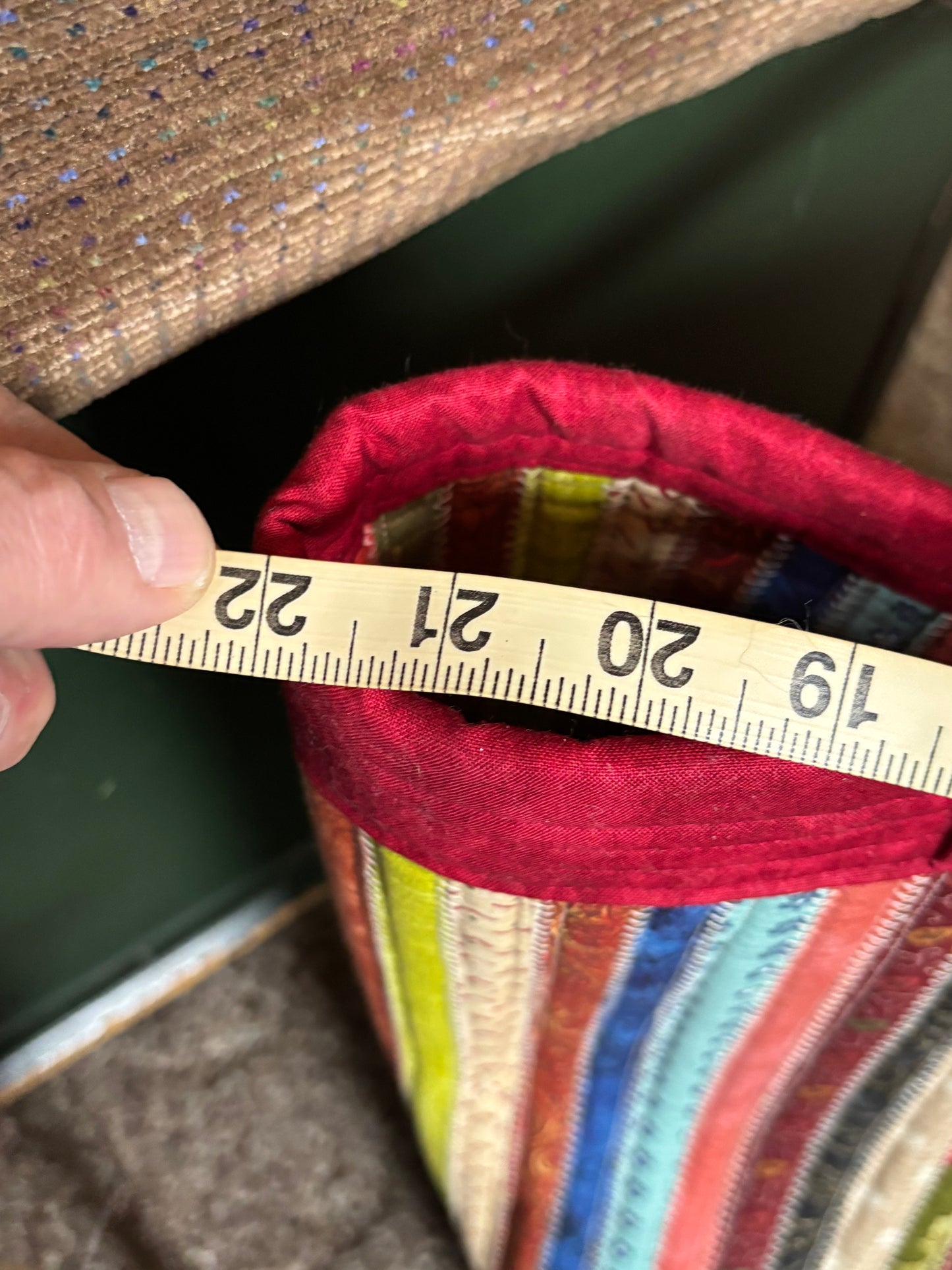 Handmade Colorful Striped Bag with Handles