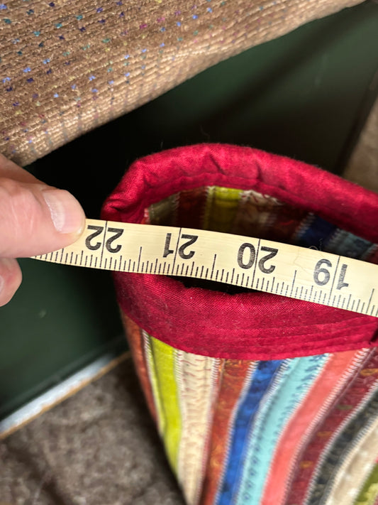 Handmade Colorful Striped Bag with Handles