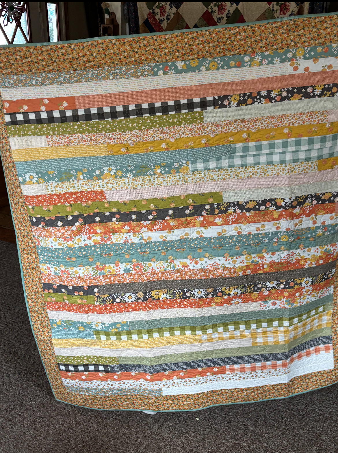 58" x 66" Striped Lap Quilt
