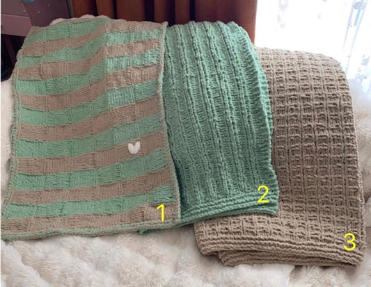 Hand Knitted Family Blanket set